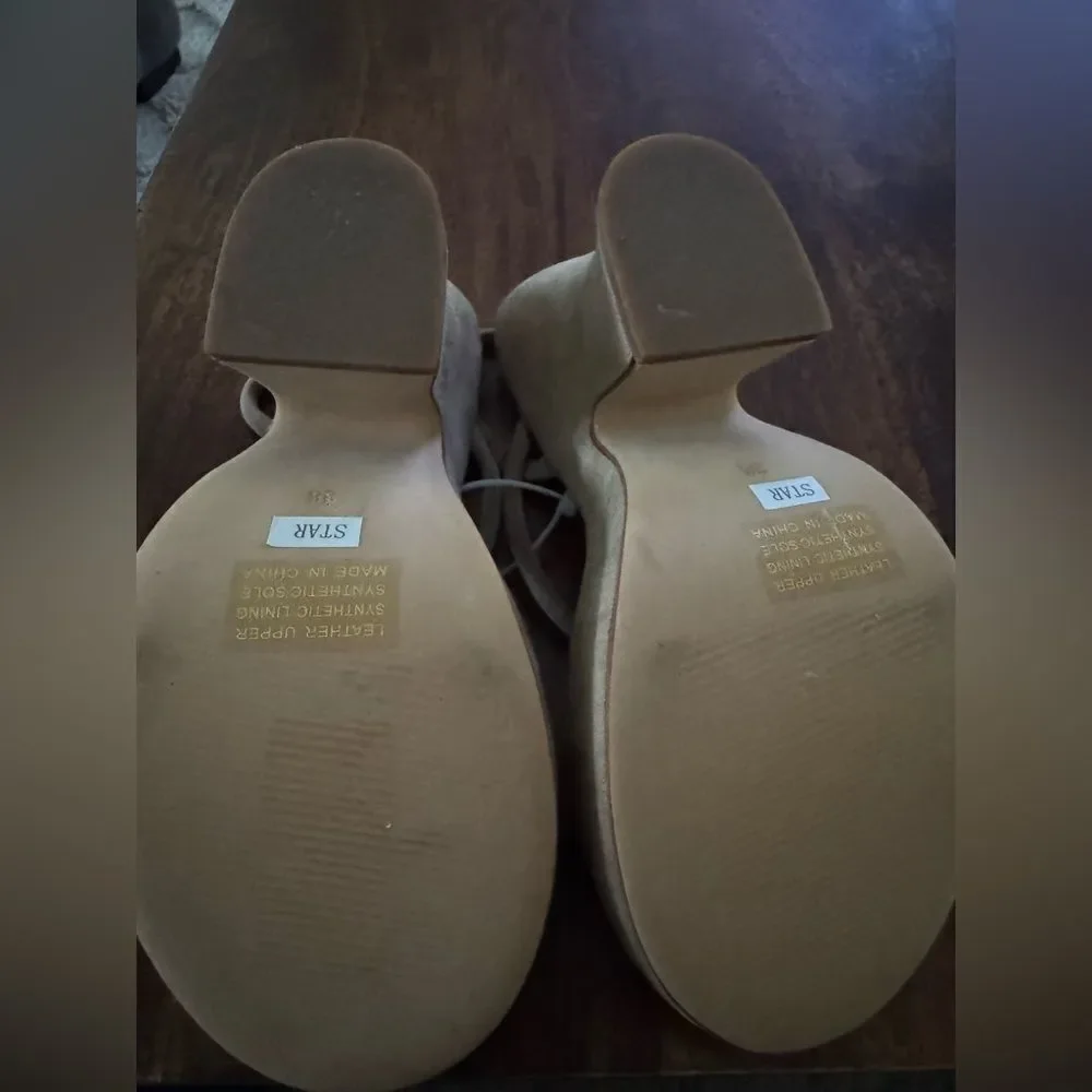 Anthropologie Silent D Star Platform heels Taupe 8 NEW